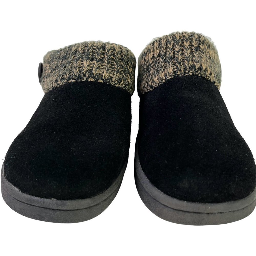 Clarks Women's Black Suede Genuine Leather Mules Slip On Loafers Casual Shoes 8 - Picture 2 of 16